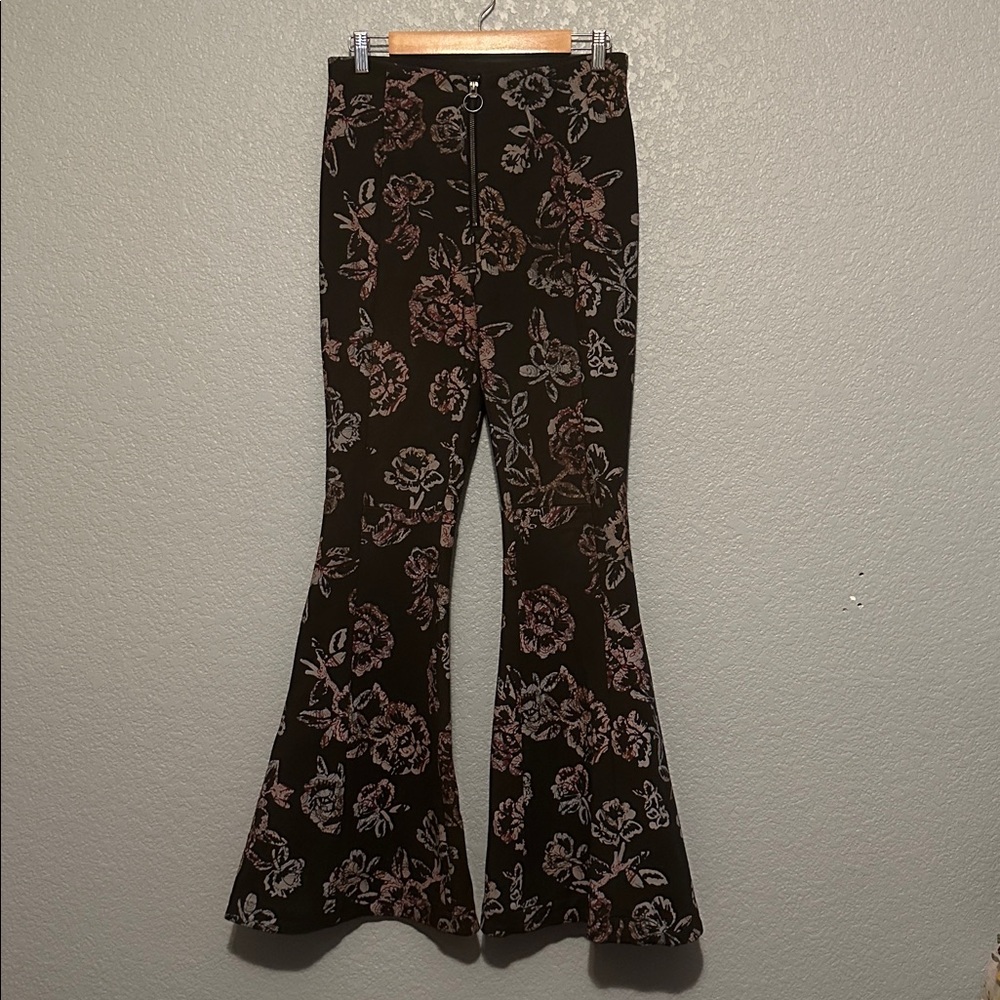 New Free People Boho Floral Flare Pants - Picture 2 of 7